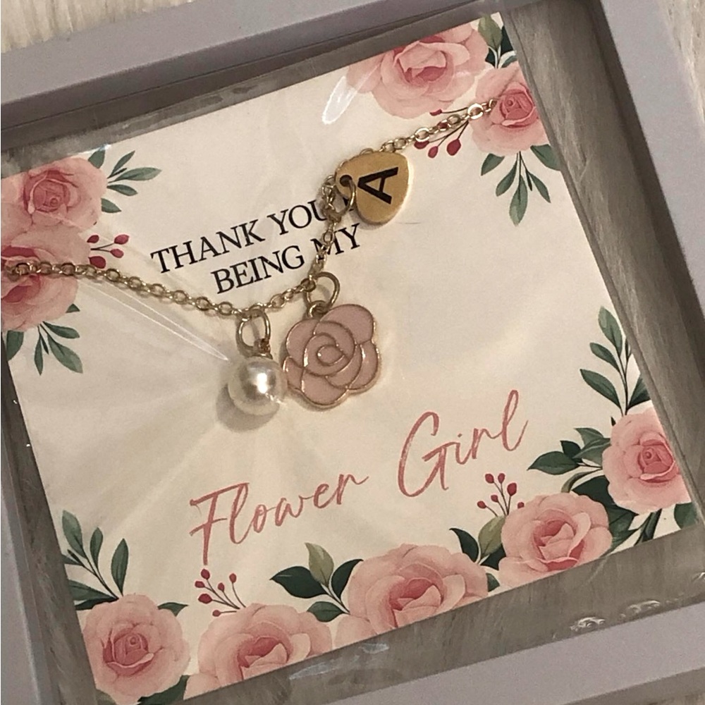 Thank You For Being My Flower Girl- Initial ‘A’